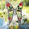 Gifts for Mom Butterfly Suncatcher I Love You Mom Stained Glass Sun Catcher Hanging for Window Wind Chime Pressed Dried Flowers Engraved and Metal Charm Mothers Day Valentine's Birthday Decor